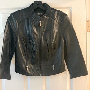 Cropped Leather Jacket from bebe, Small